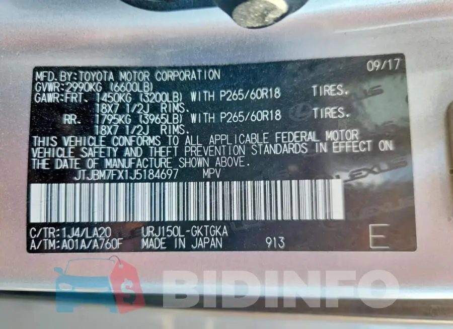 JTJBM7FX1J5184697 Photo# 13