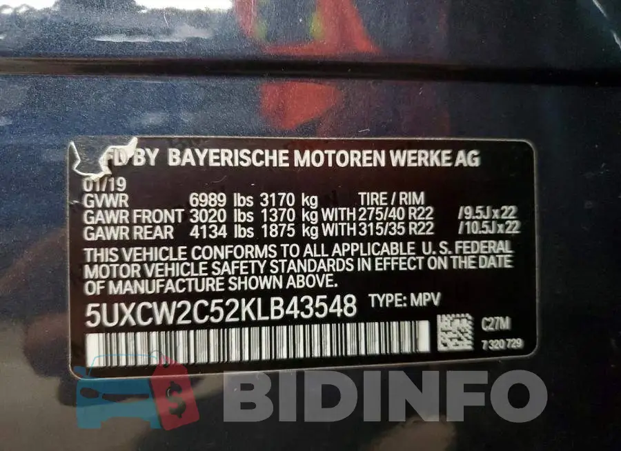 5UXCW2C52KLB43548 Photo# 13