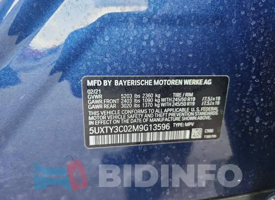 5UXTY3C02M9G13596 Photo# 12