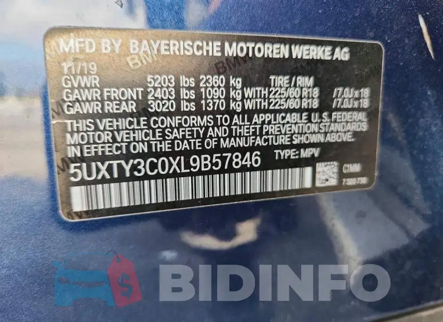 5UXTY3C0XL9B57846 Photo# 14
