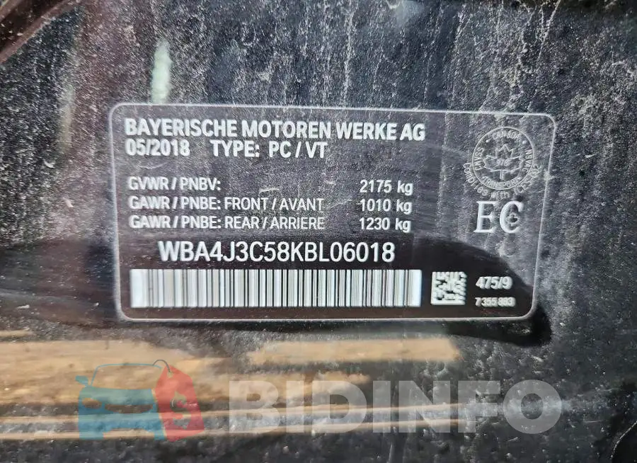 WBA4J3C58KBL06018 Photo# 12