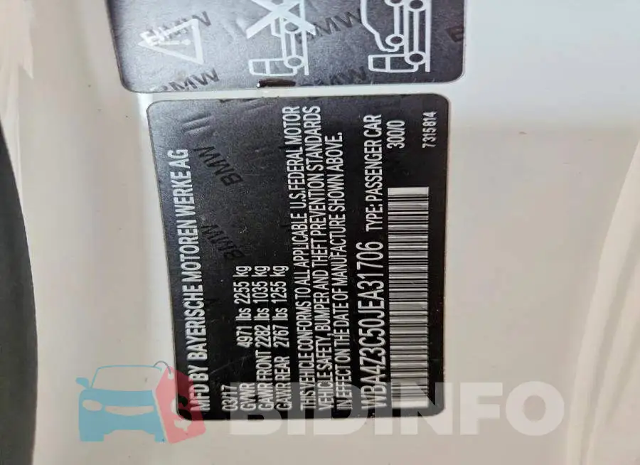 WBA4Z3C50JEA31706 Photo# 12