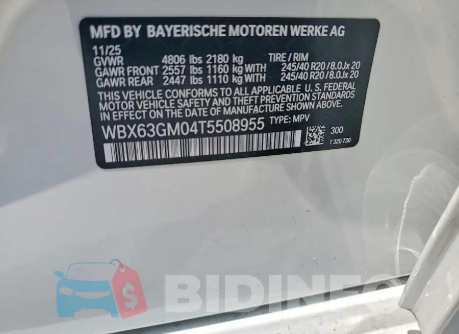 WBX63GM04T5508955 Photo# 12