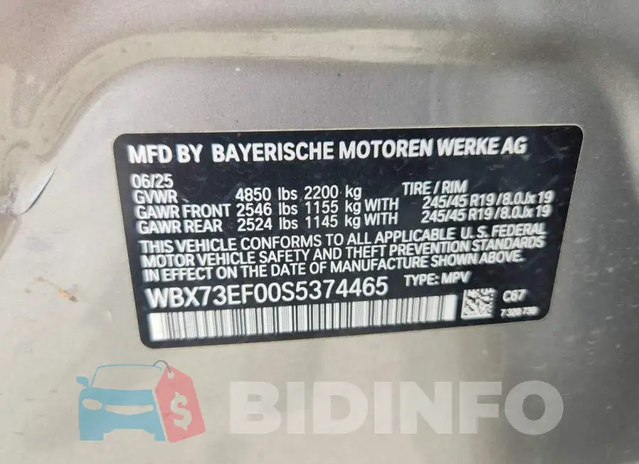 WBX73EF00S5374465 Photo# 13