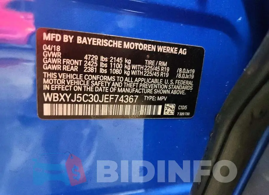 WBXYJ5C30JEF74367 Photo# 12