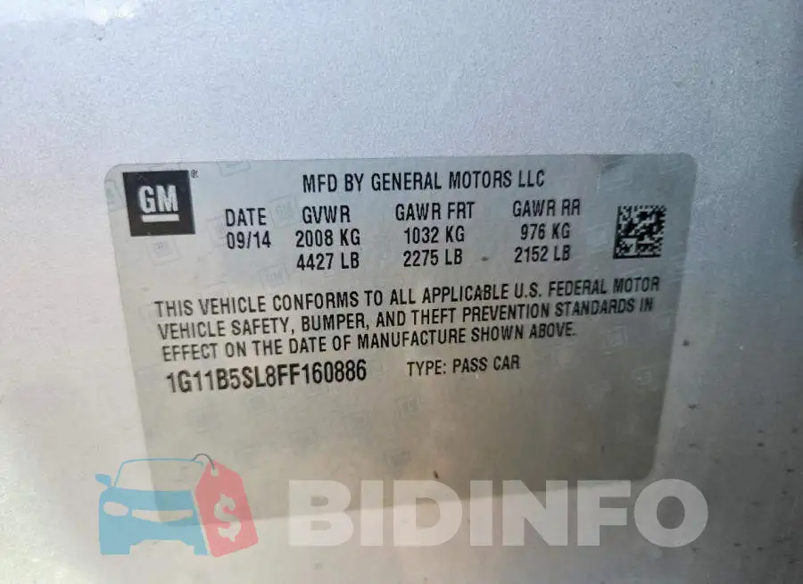 1G11B5SL8FF160886 Photo# 12