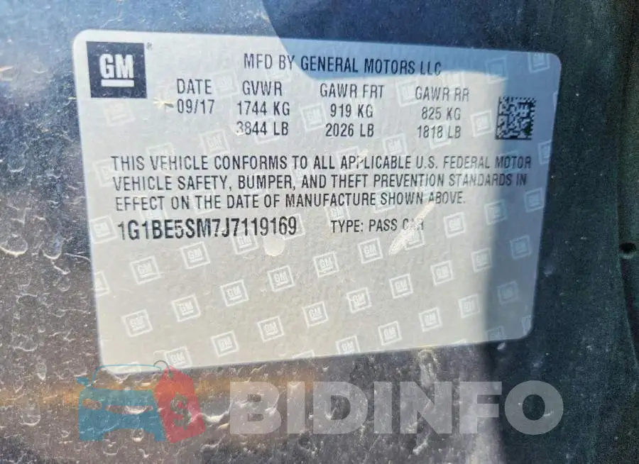 1G1BE5SM7J7119169 Photo# 12