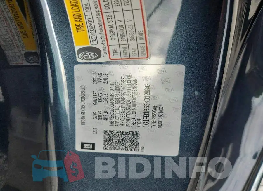 1G1FB1RS5K0128843 Photo# 12