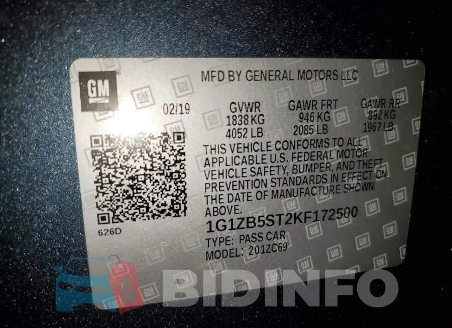 1G1ZB5ST2KF172500 Photo# 12