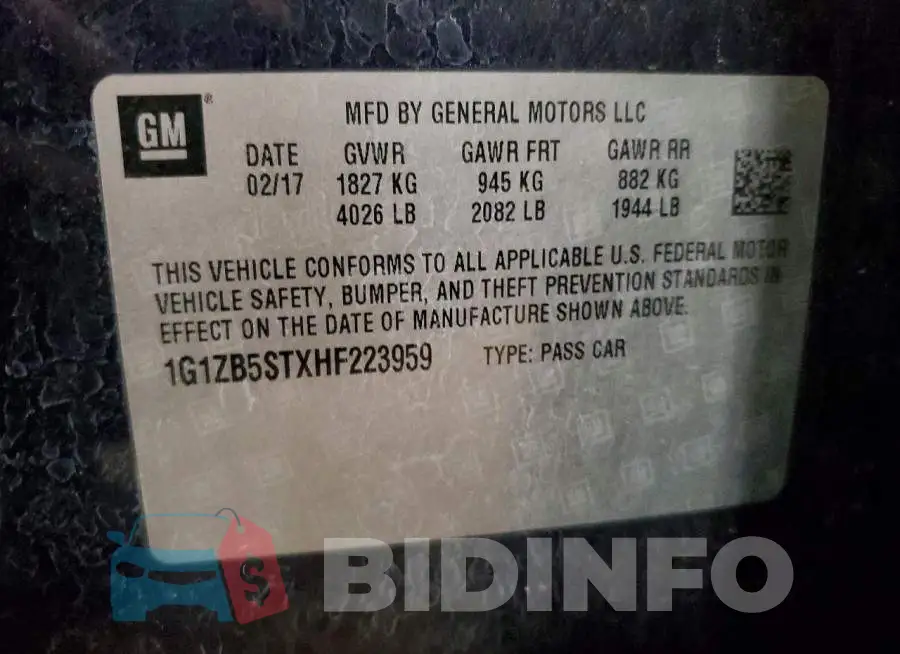 1G1ZB5STXHF223959 Photo# 12