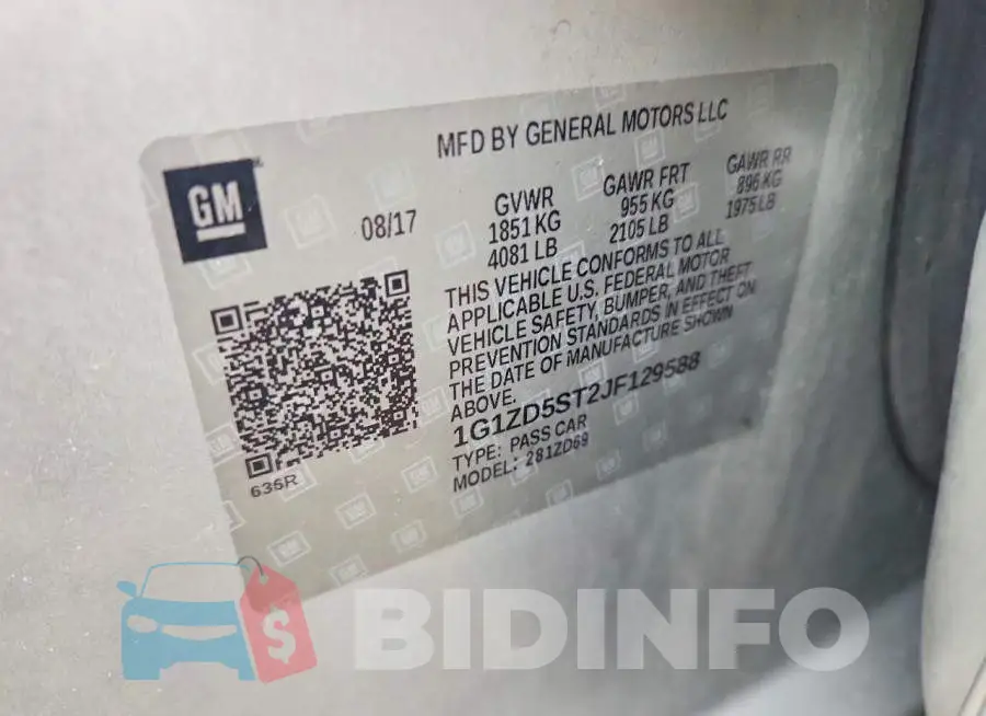 1G1ZD5ST2JF129588 Photo# 12