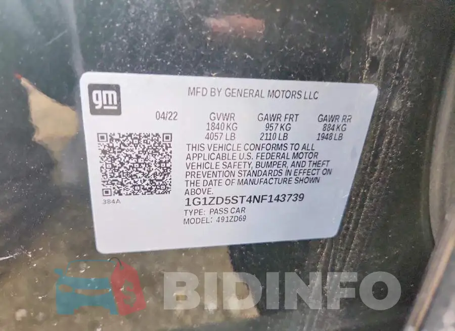 1G1ZD5ST4NF143739 Photo# 12