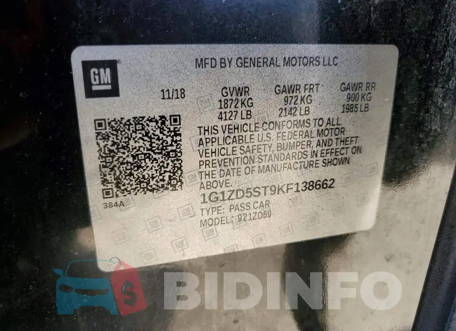 1G1ZD5ST9KF138662 Photo# 12