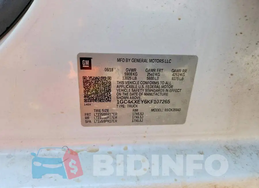 1GC4KXEY6KF107265 Photo# 13