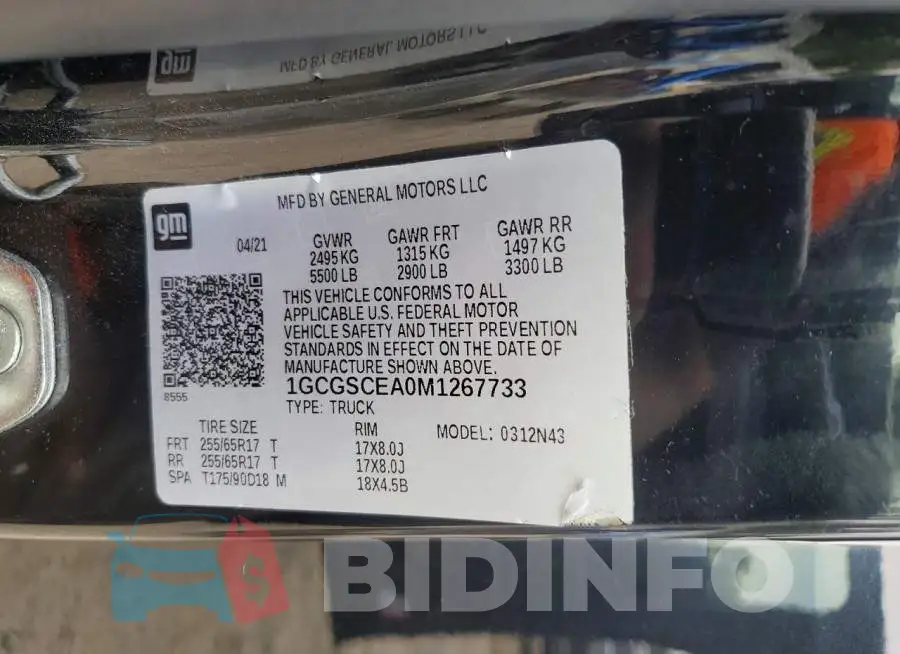 1GCGSCEA0M1267733 Photo# 12