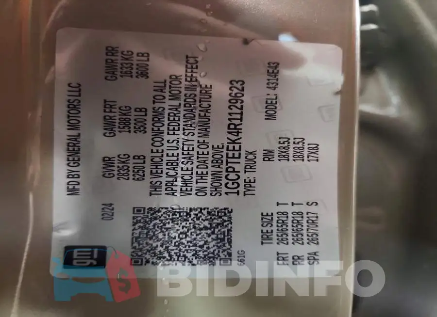 1GCPTEEK4R1129623 Photo# 12