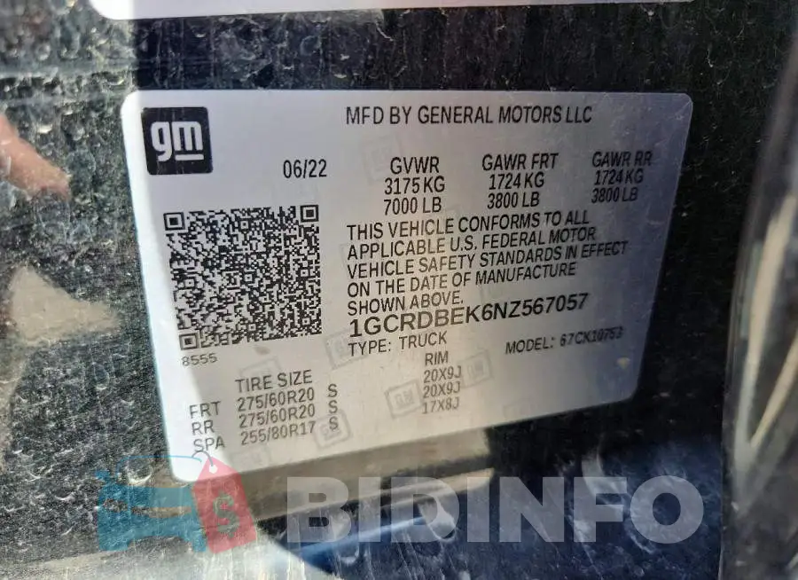 1GCRDBEK6NZ567057 Photo# 12