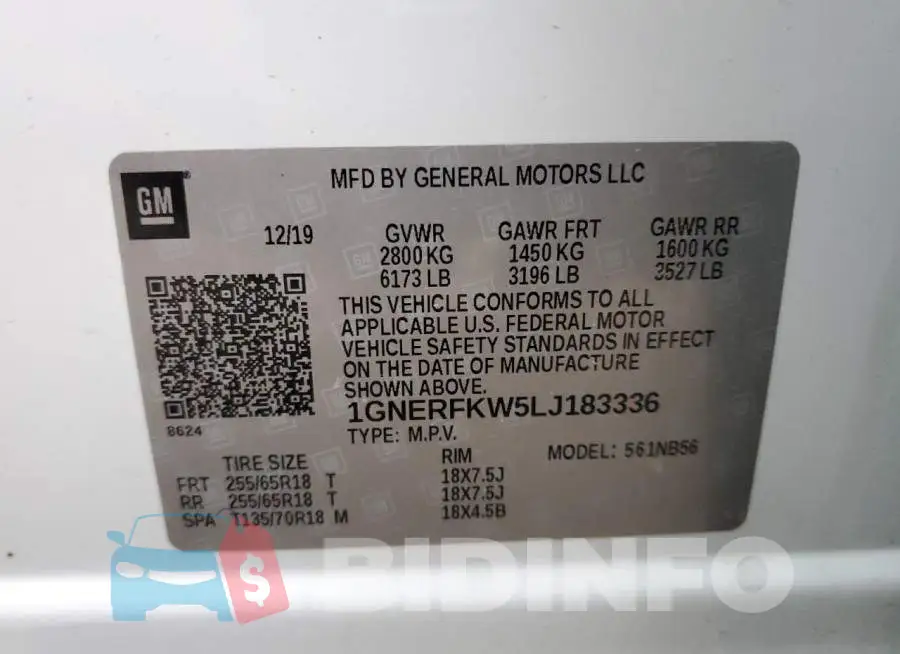 1GNERFKW5LJ183336 Photo# 13