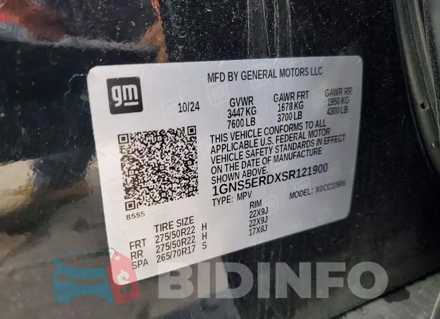 1GNS5ERDXSR121900 Photo# 13