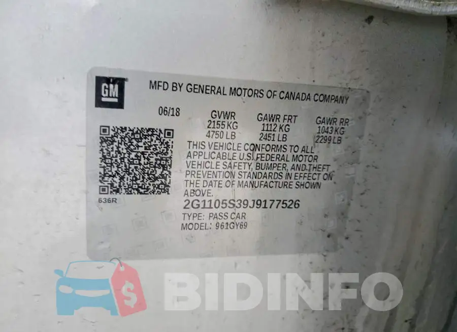 2G1105S39J9177526 Photo# 12