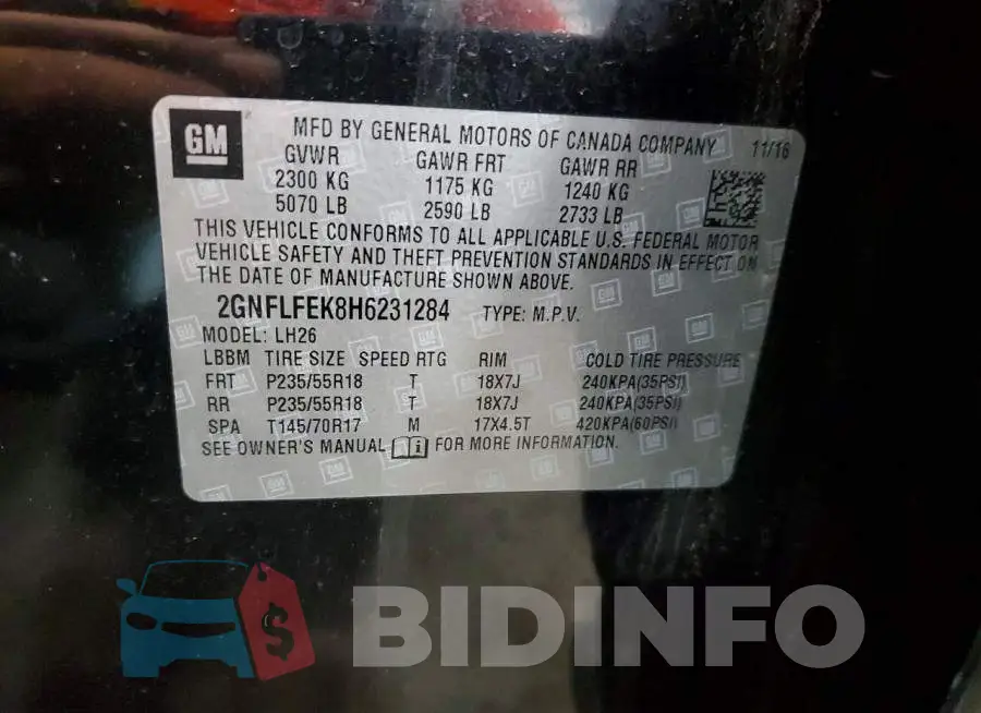 2GNFLFEK8H6231284 Photo# 12