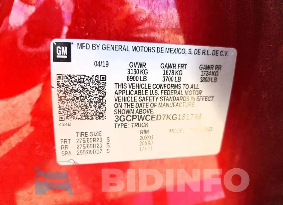 3GCPWCED7KG181798 Photo# 12