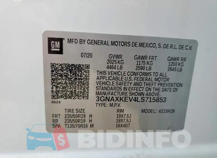 3GNAXKEV4LS715853 Photo# 14