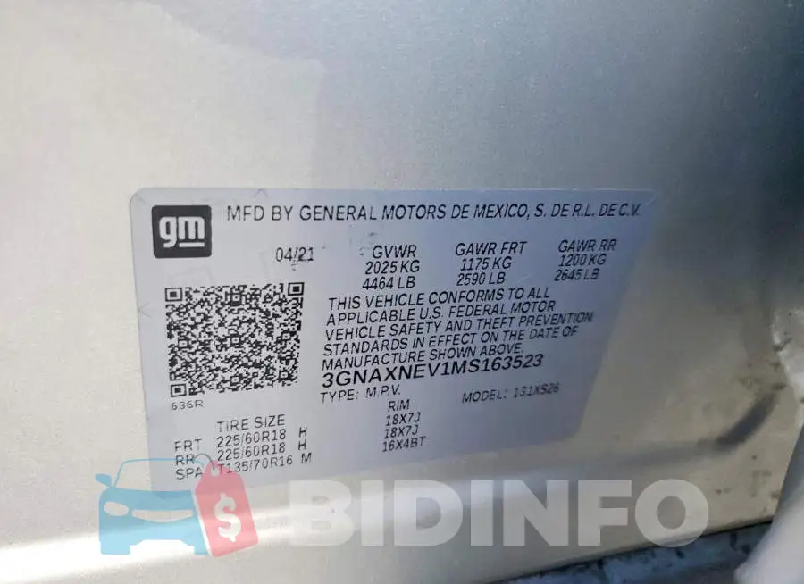 3GNAXNEV1MS163523 Photo# 13