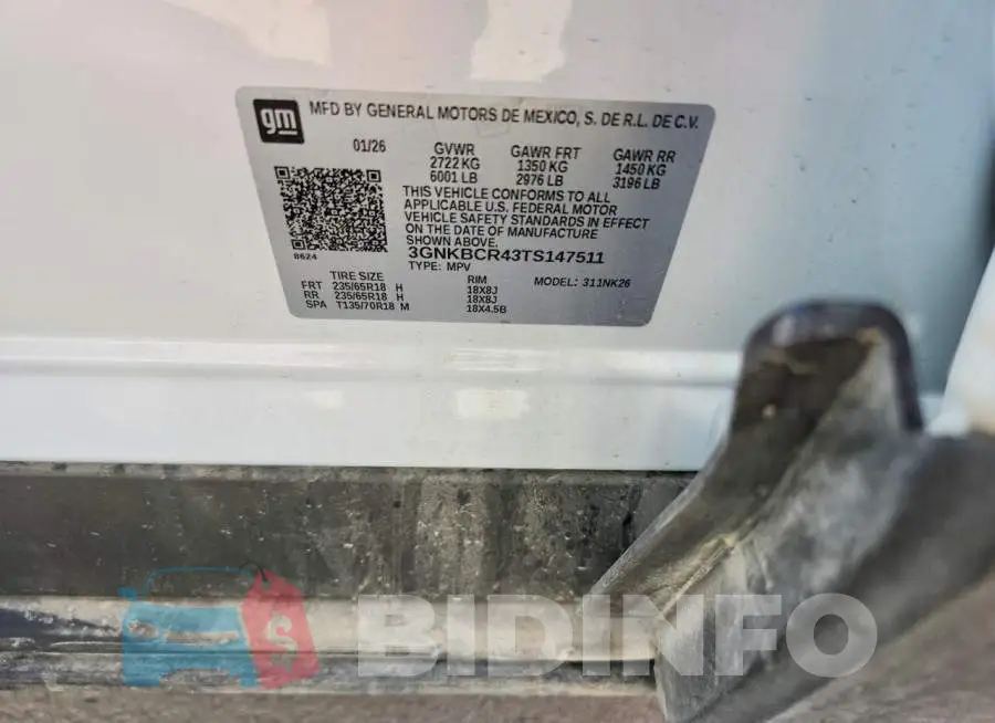 3GNKBCR43TS147511 Photo# 13
