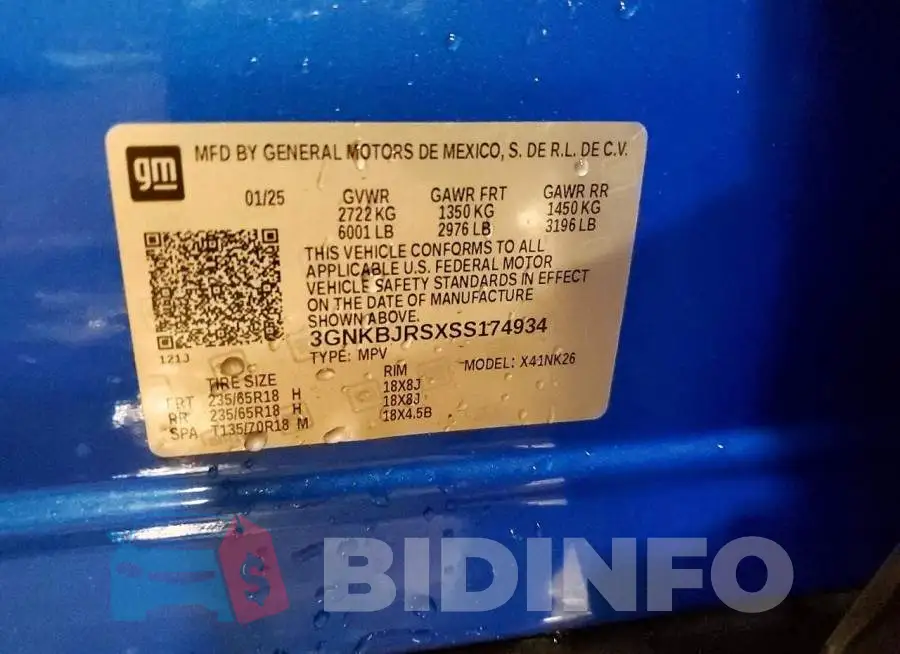 3GNKBJRSXSS174934 Photo# 14