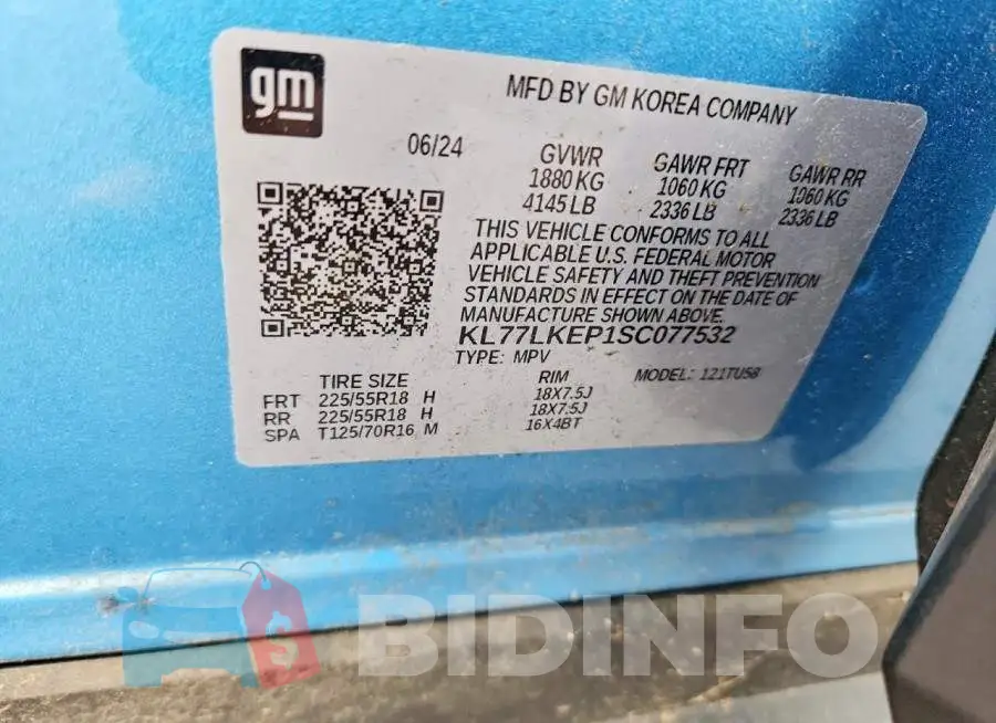 KL77LKEP1SC077532 Photo# 14