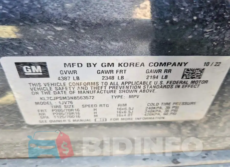 KL7CJPSM3NB563572 Photo# 12