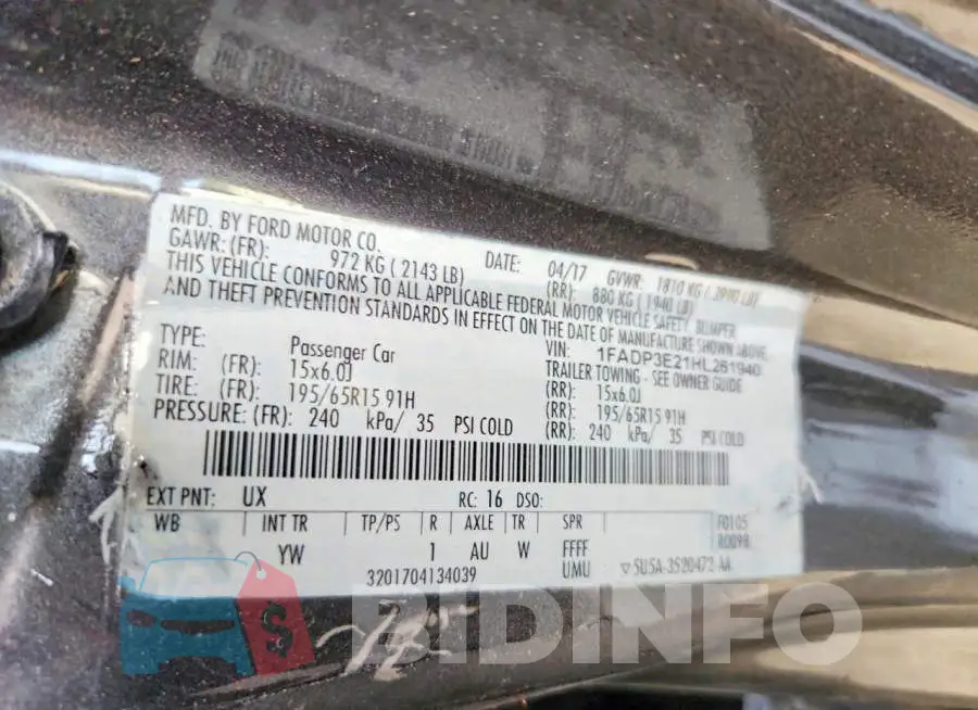 1FADP3E21HL261940 Photo# 12