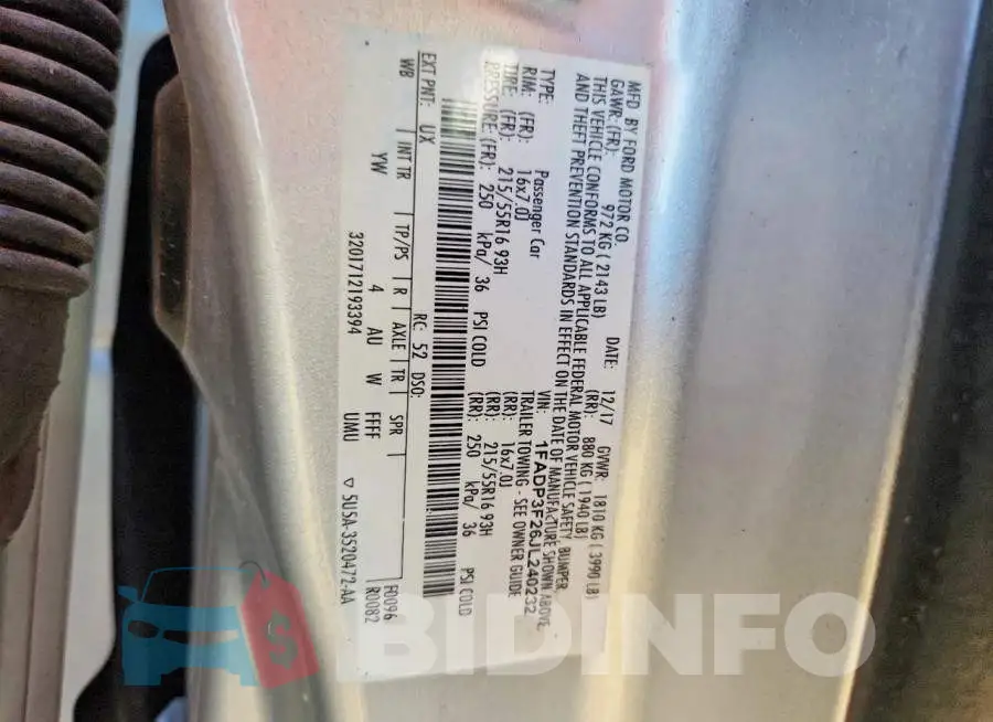 1FADP3F26JL240232 Photo# 12