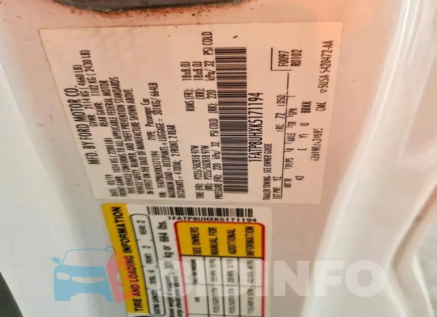 1FATP8UHXK5171194 Photo# 12
