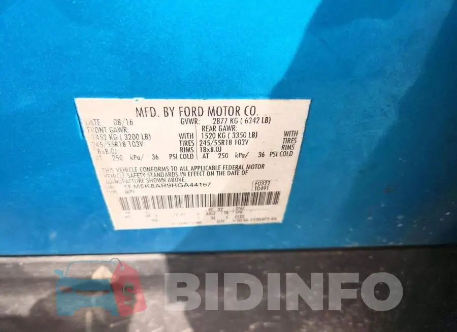 1FM5K8AR9HGA44167 Photo# 13