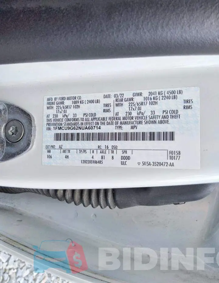 1FMCU9G62NUA60714 Photo# 12