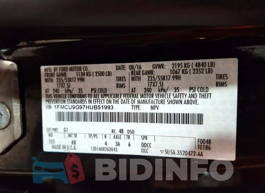 1FMCU9G97HUB51993 Photo# 13