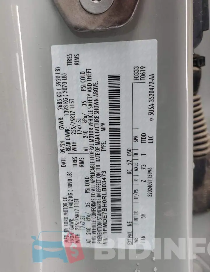 1FMDE7BH0RLB03473 Photo# 14