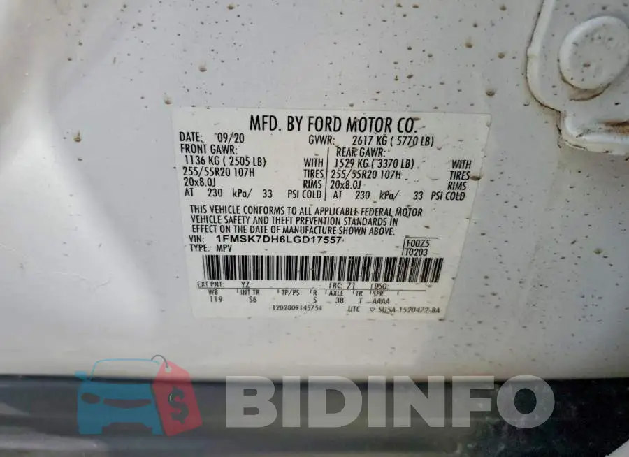 1FMSK7DH6LGD17557 Photo# 13
