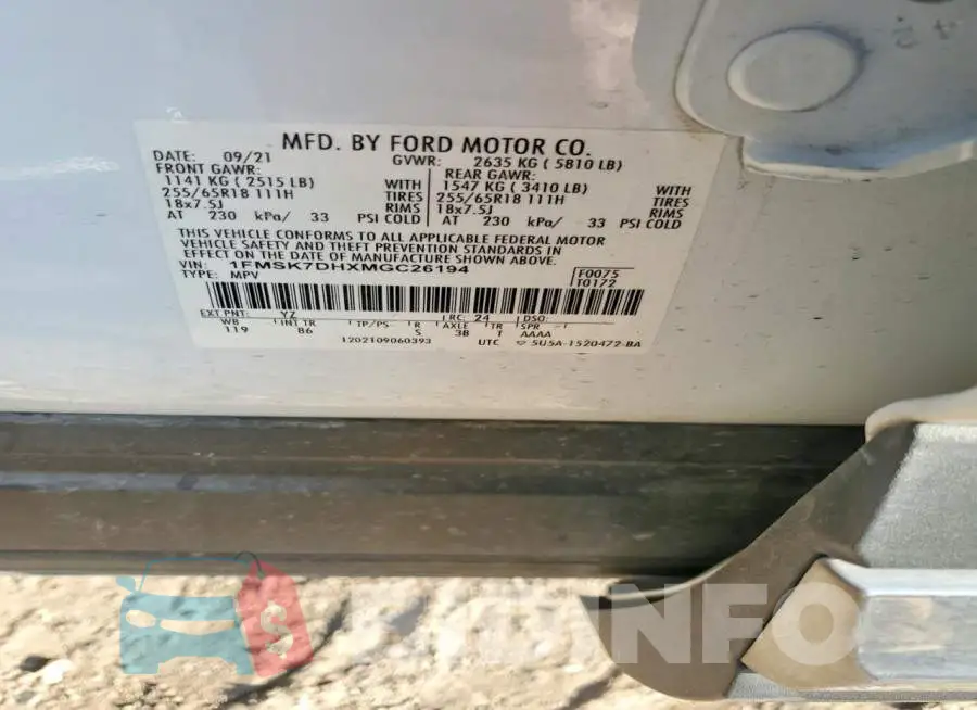 1FMSK7DHXMGC26194 Photo# 12
