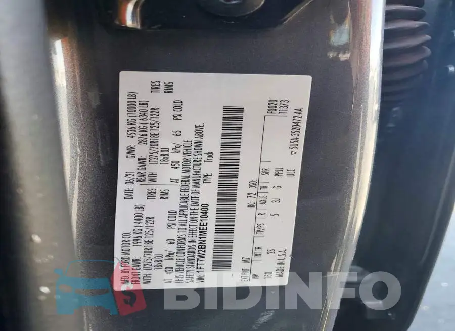 1FT7W2BN1MEE10400 Photo# 12