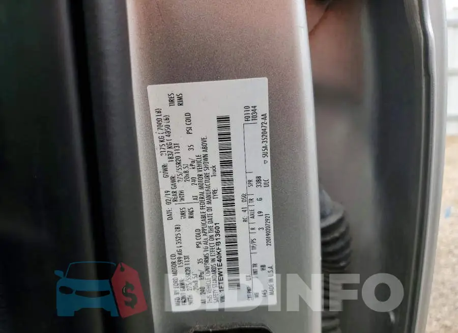 1FTEW1E40KFB13601 Photo# 12