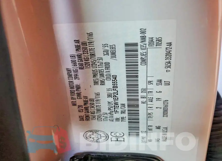 1FTEW1EP2LFB55540 Photo# 12