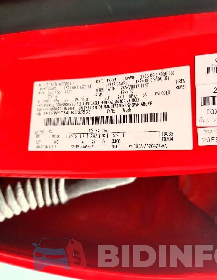 1FTFW1E54LKD35533 Photo# 12