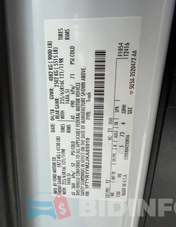 1FTYR1YM2JKA85919 Photo# 10
