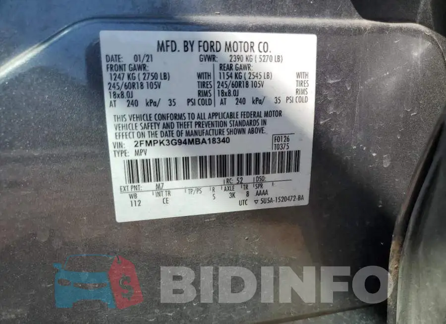 2FMPK3G94MBA18340 Photo# 13