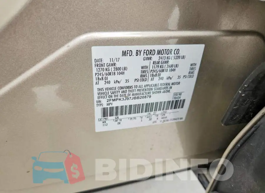 2FMPK3J97JBB20879 Photo# 14