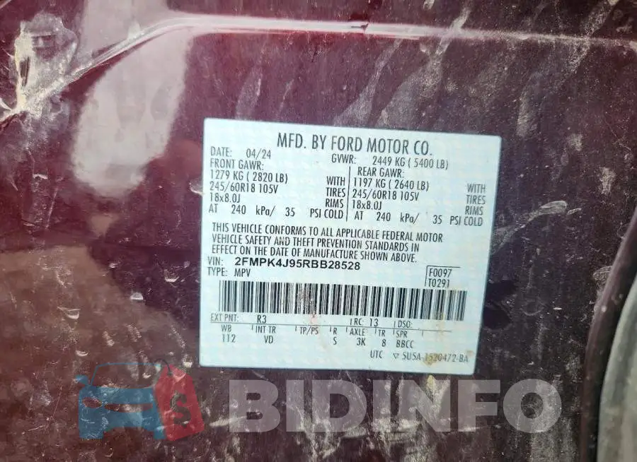 2FMPK4J95RBB28528 Photo# 14