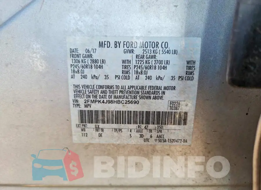 2FMPK4J98HBC25690 Photo# 12
